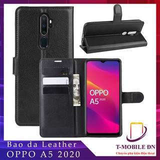 Bao da Oppo A5 2020 cao cấp có nắp gập và chống xem phim