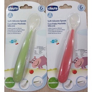 Thìa Ăn Silicone 6M+ Chicco cho bé