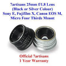 (CÓ SẴN) Ống kính 7Artisans 25mm F1.8 - Dùng Sony E, Fujifilm, Canon EOS-M và Panasonic Olympus ngàm M43