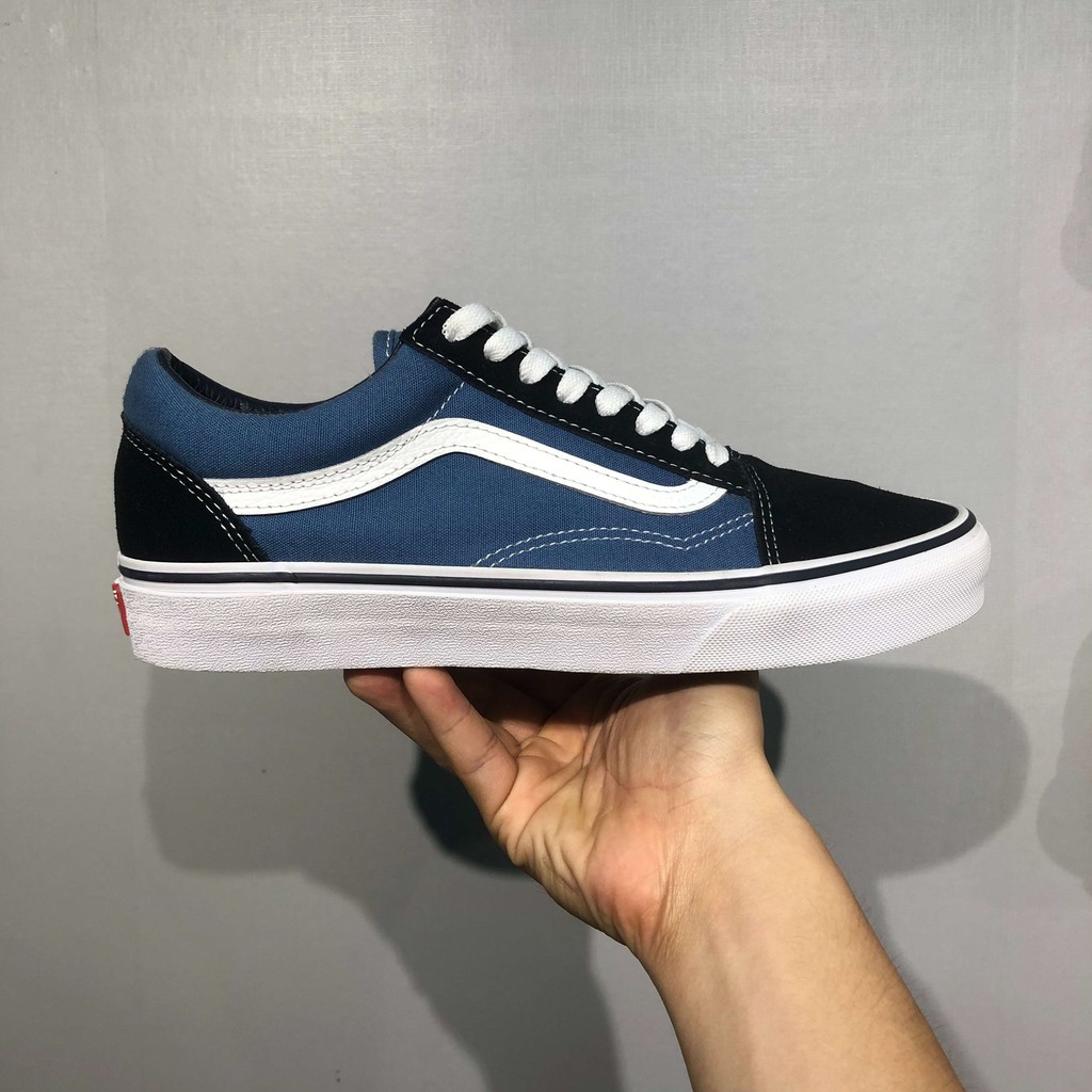 (𝗖𝗵𝗶́𝗻𝗵 𝗵𝗮̃𝗻𝗴 - 𝗙𝗮𝗸𝗲 đ𝗲̂̀𝗻 𝘅𝟭𝟬𝟬 | M - Waffle) Giày VANS Old Skool Navy/Black - VN000D3HNVY (Giày có tem - box ko tem)