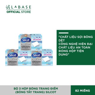 Bộ 3 hộp Bông tẩy trang Silcot