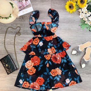Váy nhung body hở lưng