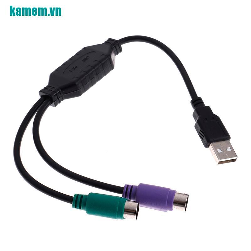 1 Cáp Chuyển Đổi Usb Male Sang Dual Ps2 Female Cho Bàn Phím / Chuột