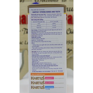 [Nhập khẩu Châu Âu] [Kèm Quà Tặng] Hartus Canxi - Bổ sung canxi, vitamin D3, vitamin K -150ml