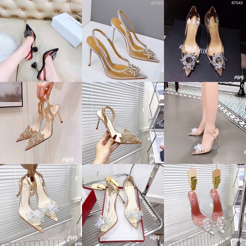 giày sandal mica trong suốt qua đó