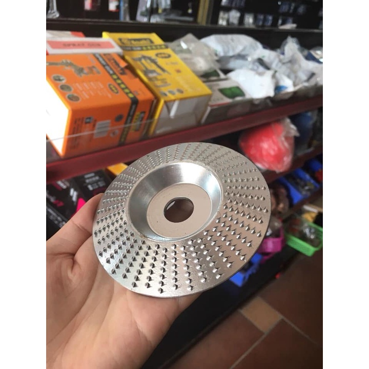 Đĩa Chà Gỗ 100mm chà phá tay vịn cầu thang, tượng gỗ, phá bộ bàn ghế gỗ