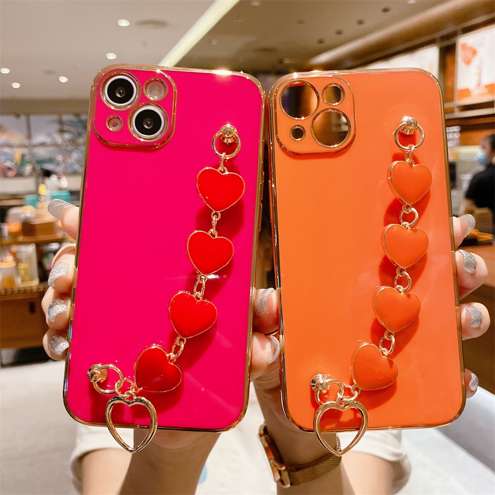 Ốp điện thoại TPU mềm có vòng đỡ hình trái tim thích hợp cho IPhone 13 12 11 Pro Max XS Max XR X 8 7 Plus