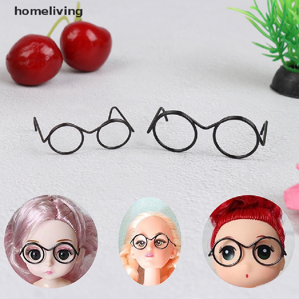Set 10 Kính Mắt Gọng Tròn Thời Trang Retro Cho Búp Bê 30cm