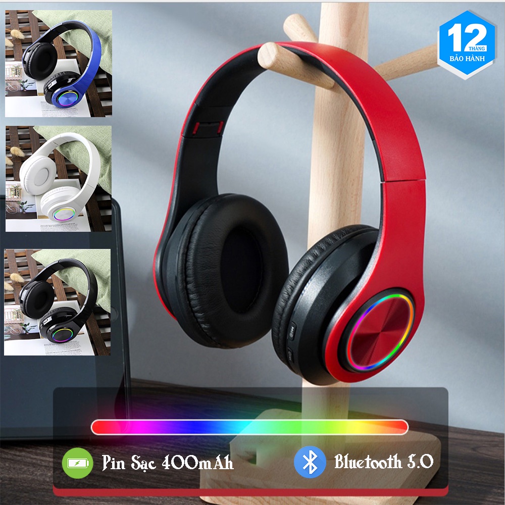 Tai Nghe Bluetooth Headphone Chụp Tai Không Dây B39 Có Mic Chống Ồn Âm Bass Pin Sạc 400mAh