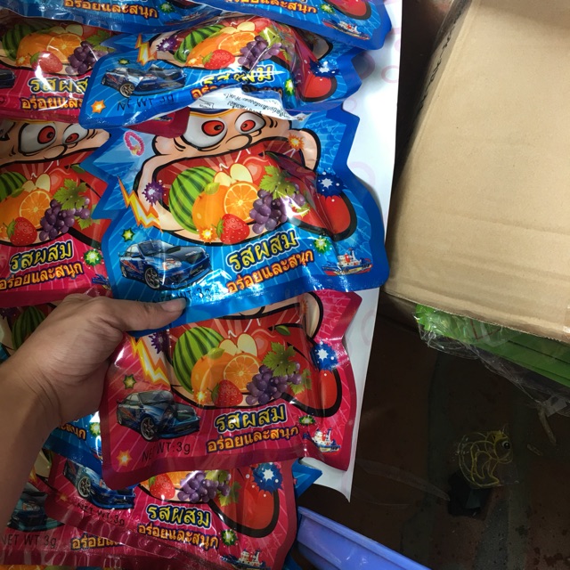 Kẹo nổ dây thái lan 2 màu (12 gói)