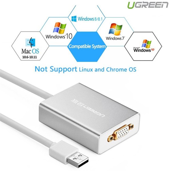 Cáp chuyển USB to VGA cao cấp Ugreen 40244