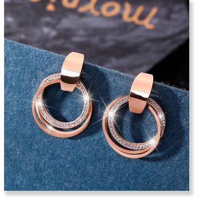 Bông tai titan tròn xoắn TT879 - CAM KẾT KHÔNG BAY MÀU - BẢO HÀNH 12 THÁNG