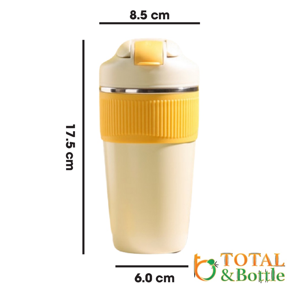 Bình nước giữ nhiệt dễ thương, bình đựng nước inox 316 có ống hút 450ml - Total Bottle