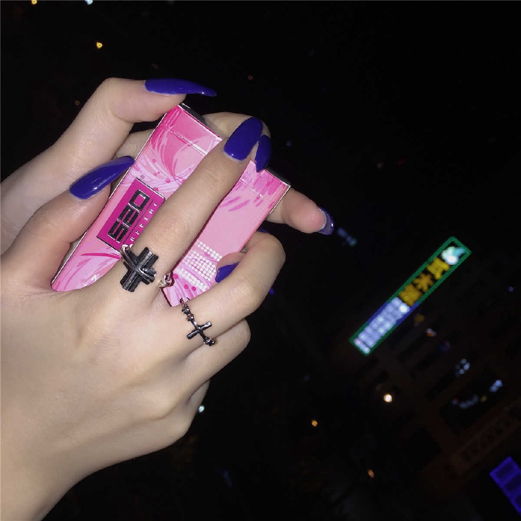 Nhẫn thép titan phong cách Hàn Quốc đơn giản và sành điệu dành cho cặp đôi