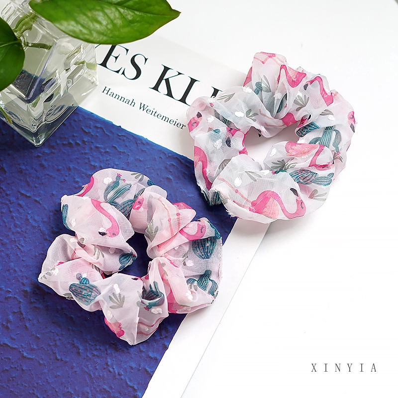 Dây Buộc Tóc Hình Chim Hồng Hạc Dễ Thương Cho Nữ