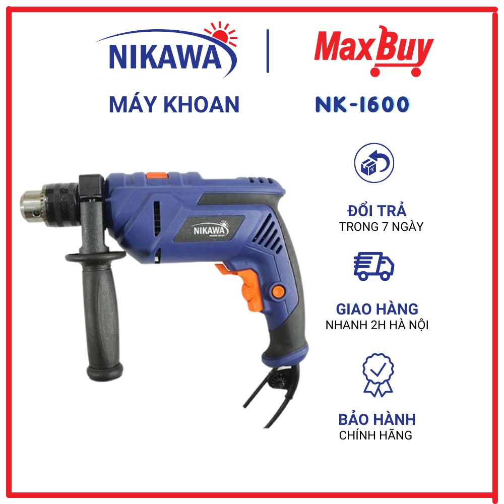 Máy khoan động lực Nikawa NK-I600 - 600W, nhập khẩu Nhật Bản, bảo hành chính hãng