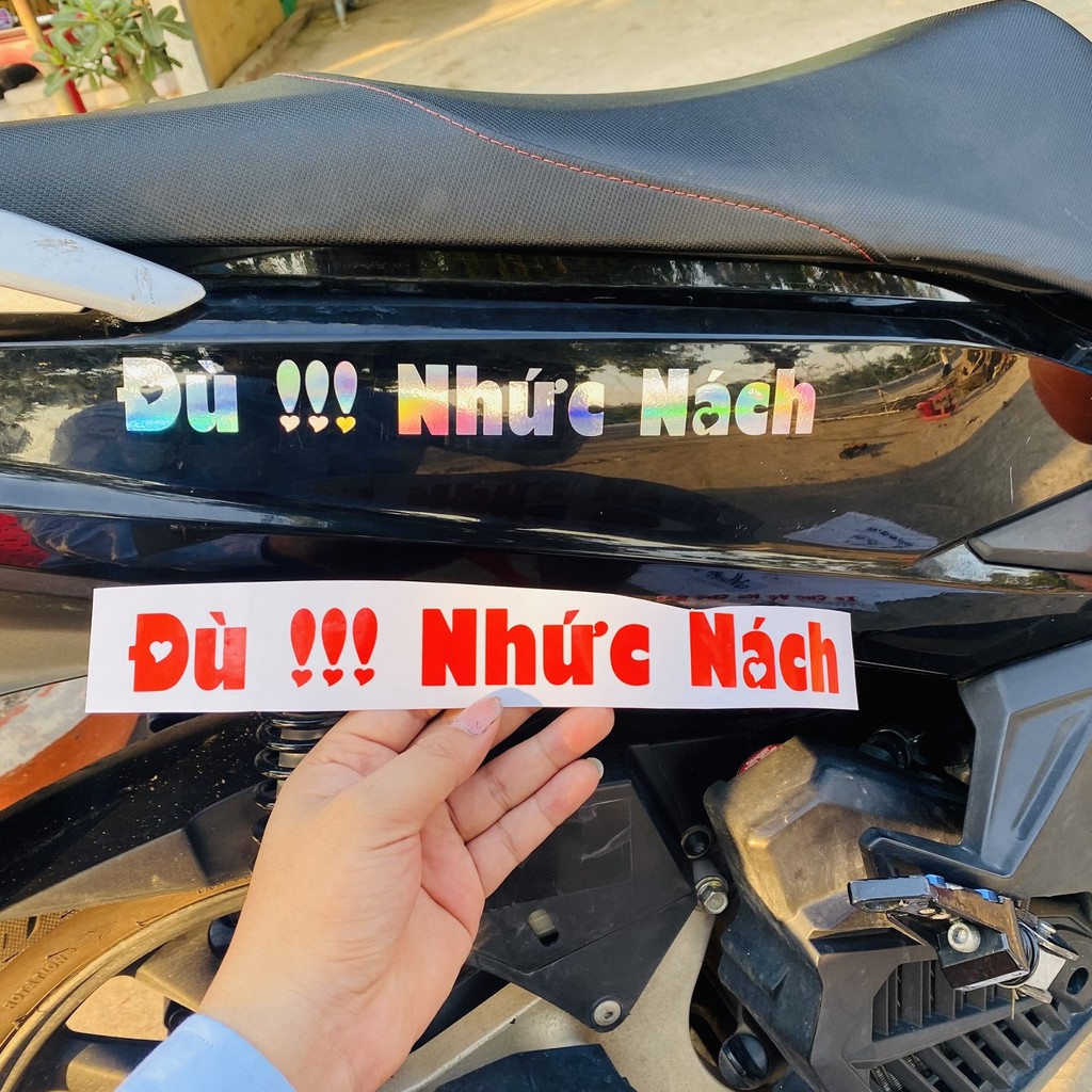 (1 tem) Tem dán xe hot nhất &quot;Mượn xe nhớ đổ xăng - Xe chở vợ ko chở gái - Lên xe là phải ôm - Đừng sờ vào xe tao - Xe mẹ