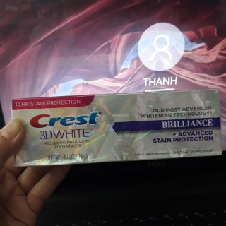 KEM ĐÁNH RĂNG CREST 3D WHITE BRILLIANCE  116g- CHO RĂNG TRẮNG SÁNG TỪNG NGÀY