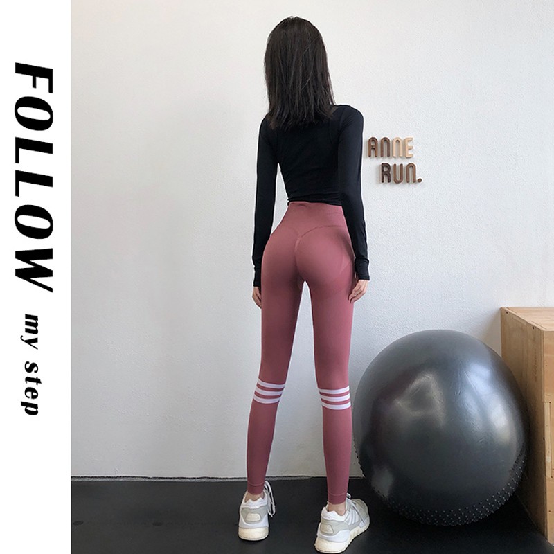 Quần Tập Gym, Yoga Chất Vải Cao Cấp, Cạp Cao Nâng Mông, Phong Cách Thể Thao 3 sọc - Kenzi-shop