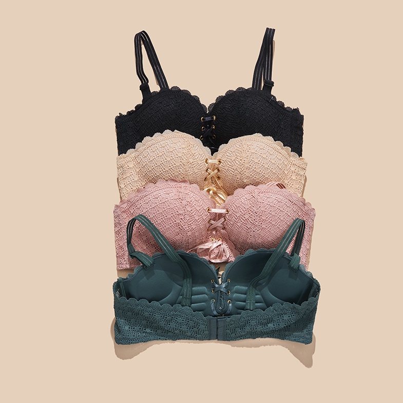 Áo Lót Không Gọng Đệm Mỏng Có Ren Họa Tiết Bigsize By Bechipi AL8899