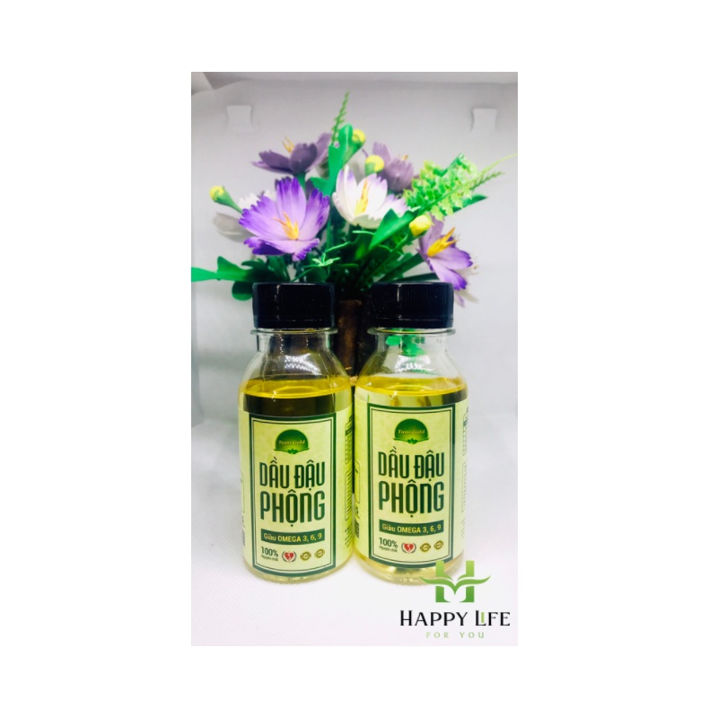 Dầu đậu phộng nguyên chất, dầu lạc ép lạnh 1L giàu omega 369, tiêu chuẩn Châu Âu - Happy Life 4U