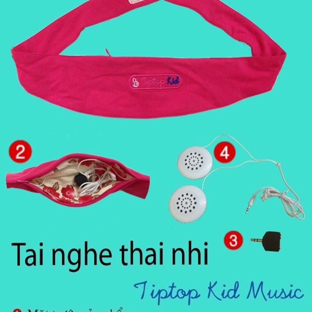 Tai Nghe Thai Nhi Tiptopkid Music - Hồng Đậm