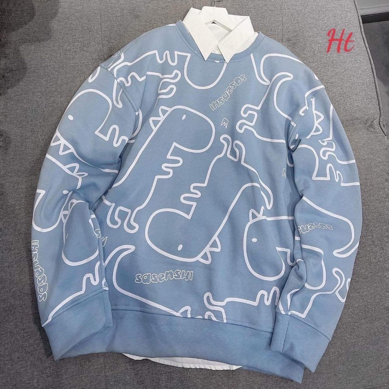 [ Mã 12FASHIONSALE1 giảm 10K đơn 50K ] Áo nỉ bo khủng long toàn thân HT12 | BigBuy360 - bigbuy360.vn