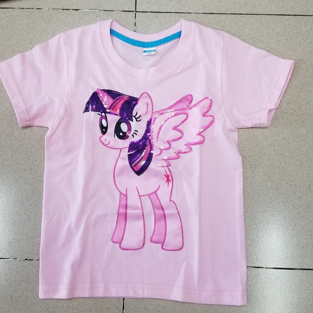 Áo thun cotton kim sa ngựa pony chớp đèn