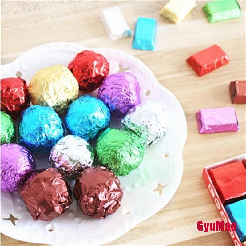 Set 100 Giấy Bạc Bọc Kẹo Socola 8x8 Hình Vuông Tiện Dụng