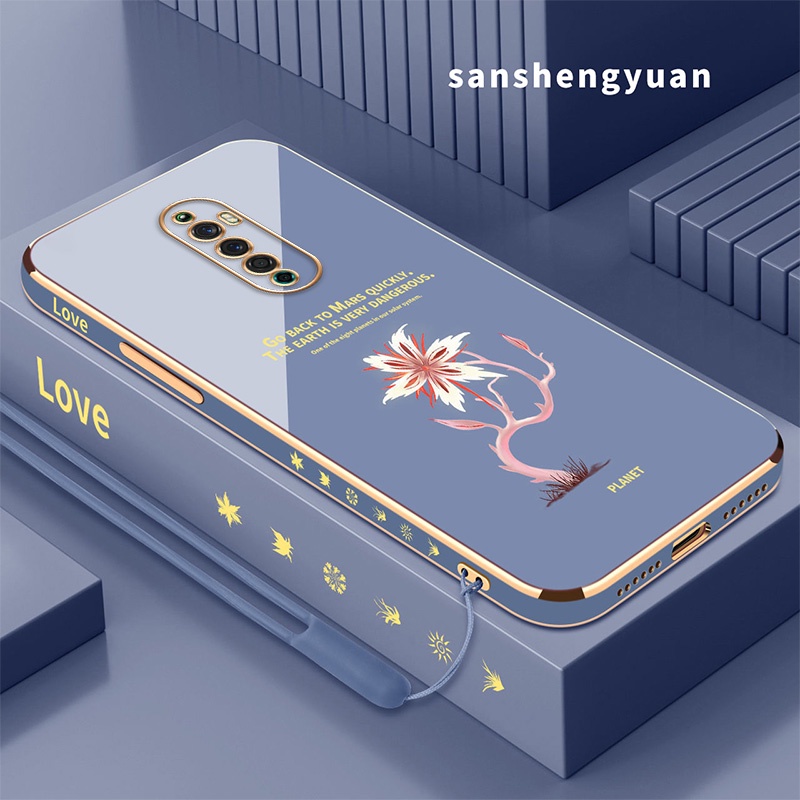 Ốp Điện Thoại Bằng Silicon Mềm Mạ Điện Hình Hoa Mạ Điện Cho oppo reno 2F oppo reno 2 F reno2 reno