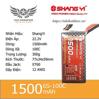 Pin Lipo ShangYi 22.2v 6s 1500mAh 100C