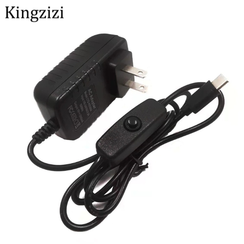 Bộ chuyển đổi nguồn Raspberry Pi 4 Model B cáp Type-C 5V 3A với công tắc BẬT TẮT cho Raspberry Pi 4 Model B