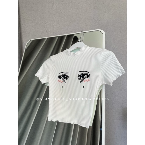 ✅Ảnh thật kèm video cận cảnh chất vải-Áo croptop thun gân hai mắt ôm body