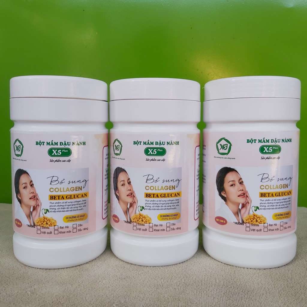 [ Hỗ Trợ Tăng size vòng 1] Bột Mầm Đậu Nành X5,  Hỗ Trợ Bổ Sung Collagen, Betaglucan Giúp Da Sáng Mịn