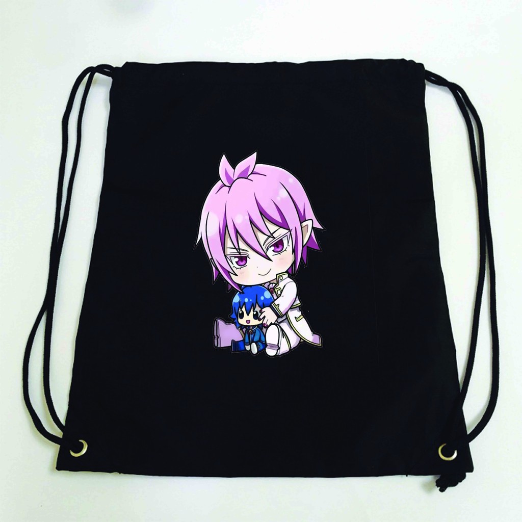 Balo dây rút đen in hình Mairimashita! Iruma-kun IRUMA GIÁ ĐÁO anime chibi túi rút đi học xinh xắn thời trang