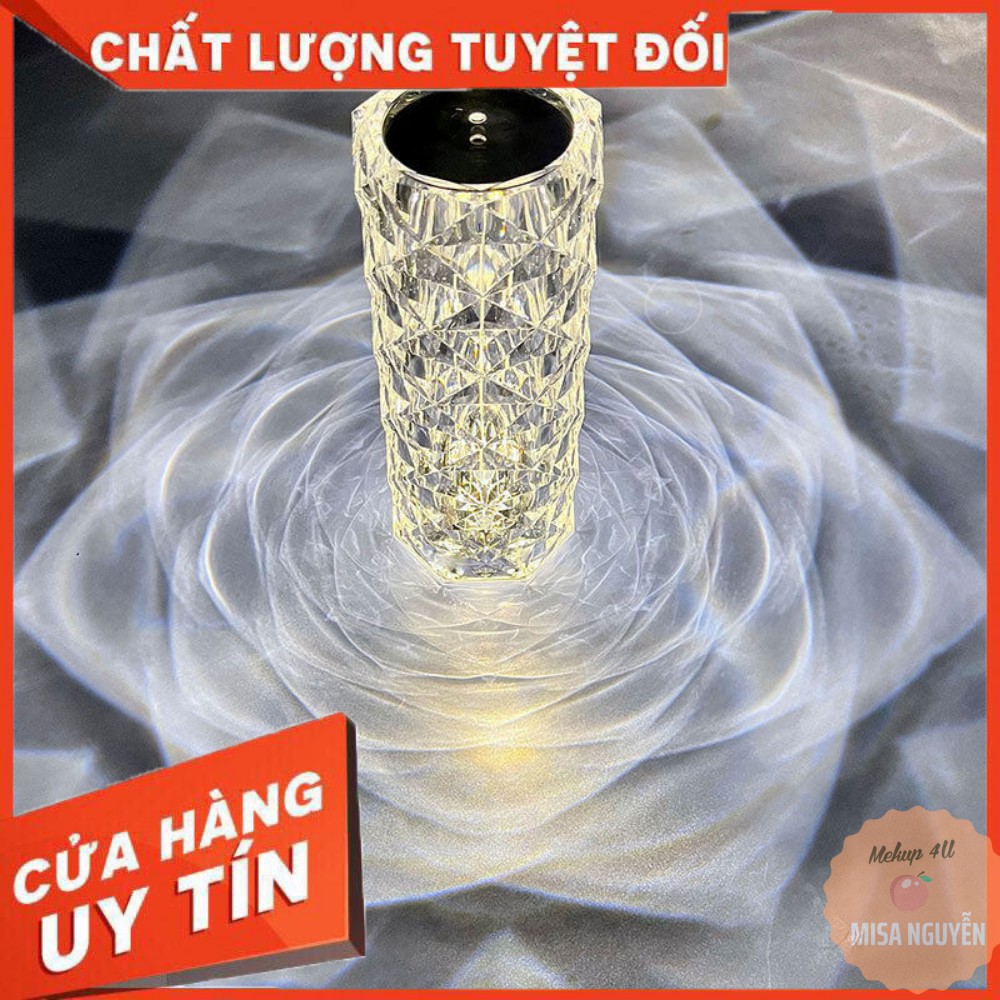 Đèn ngủ pha lê cảm ứng led 3 màu và 12 màu sắc sang trọng