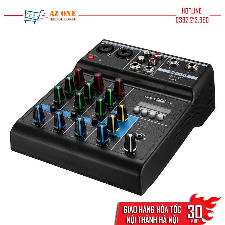 Bộ Mixer Âm Thanh Hát Live, Thu Âm, Điều Khiển Trộn Âm Thanh Bluetooth F4A Cao Cấp