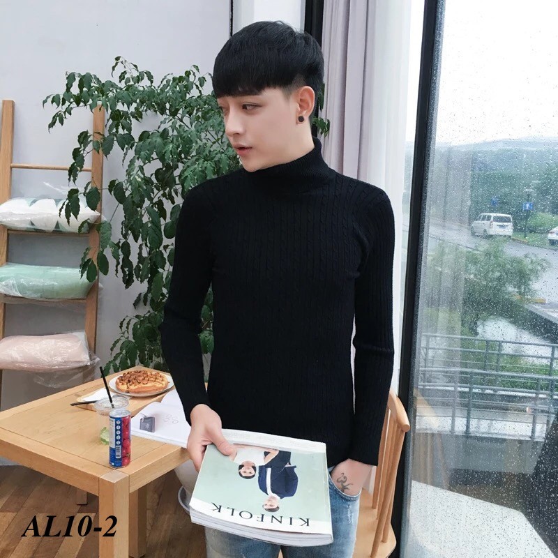 Áo len cổ lọ nam phong cách