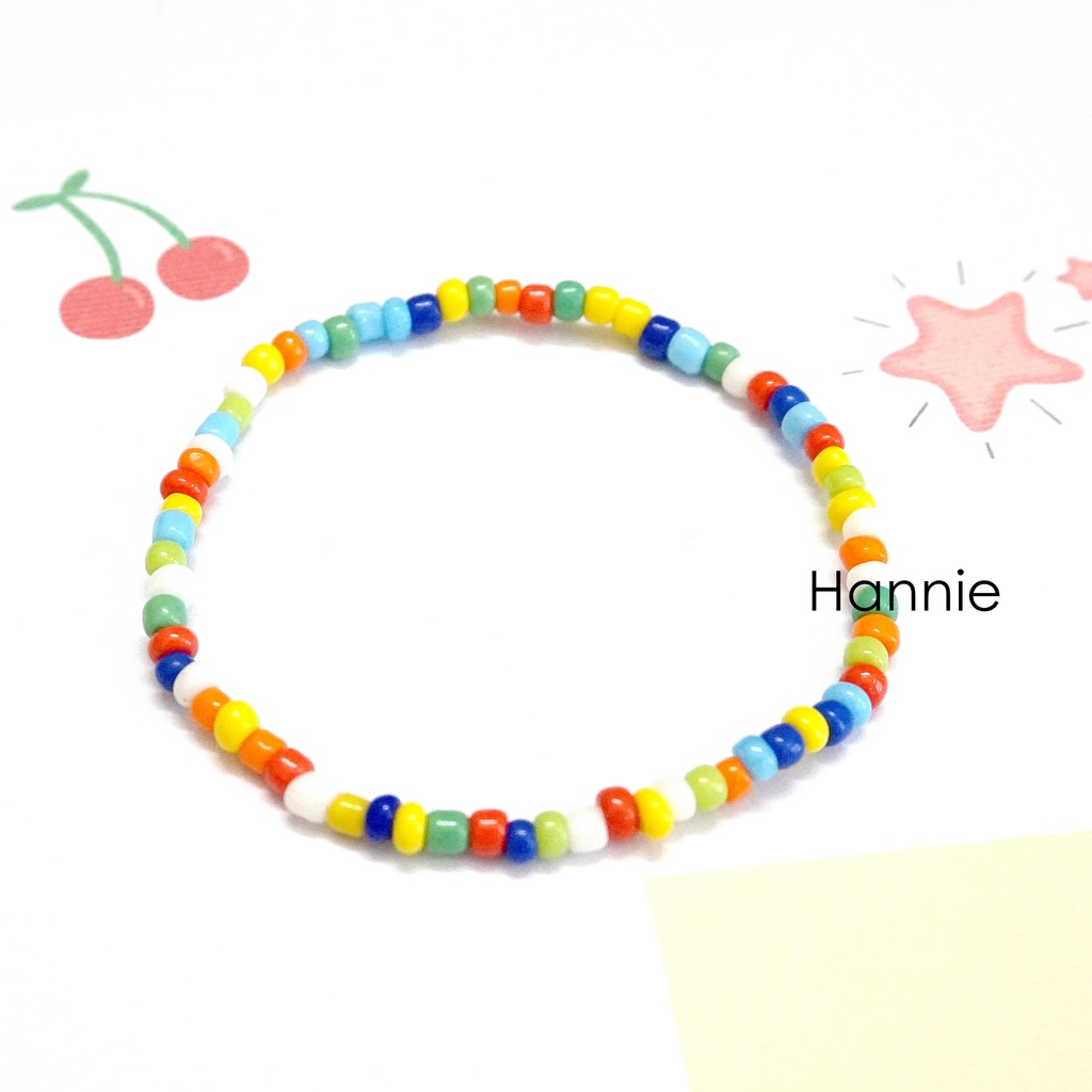 Set hạt cườm nhựa mix handmade - Combo vòng cổ vòng tay nhẫn dành cho nam nữ đơn giản