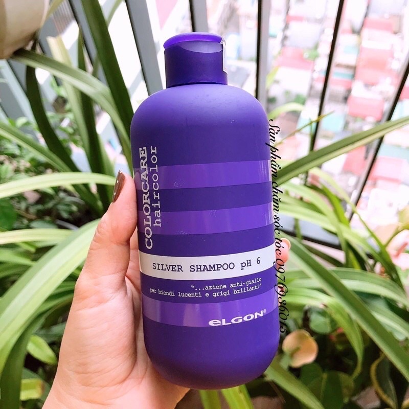 DẦU GỘI TÍM KHỬ VÀNG ELGON, GIỮ MÀU TÓC TẨY NHUỘM 300ml