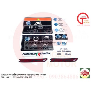 HD-BỘ TEM THỐNG SỐ CHO XE SH Ý