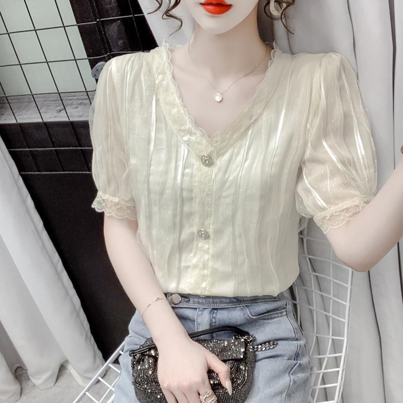 Áo Sơ Mi Chiffon Tay Ngắn Dáng Rộng Thời Trang Mùa Hè Dành Cho Nữ