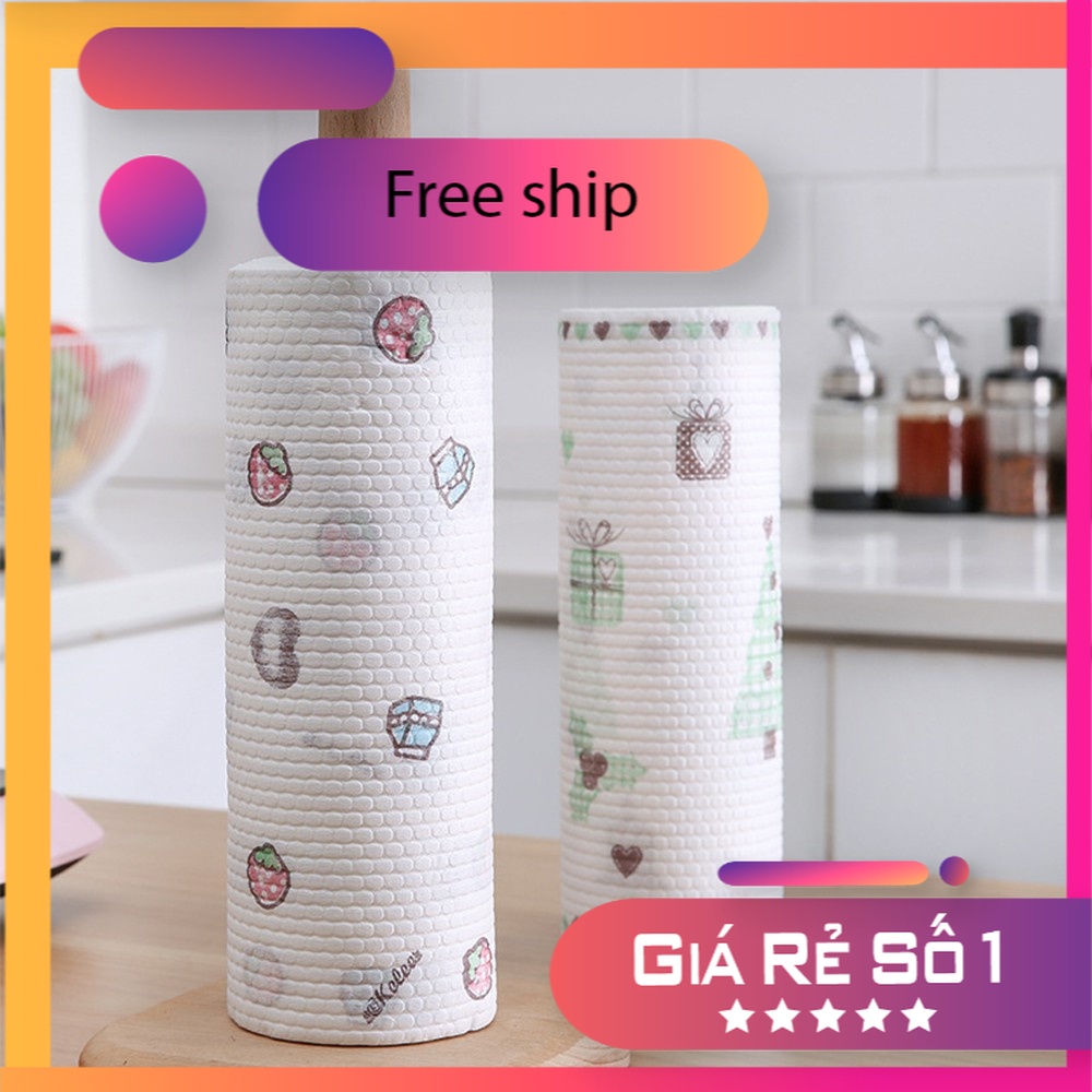 Cuộn Giấy - Khăn Lau Chén Bát Đĩa Nhà Bếp Đa Năng - IN HÌNH CUTE - Siêu Dai Có Thể Giặt Lại Tái Sử Dụng