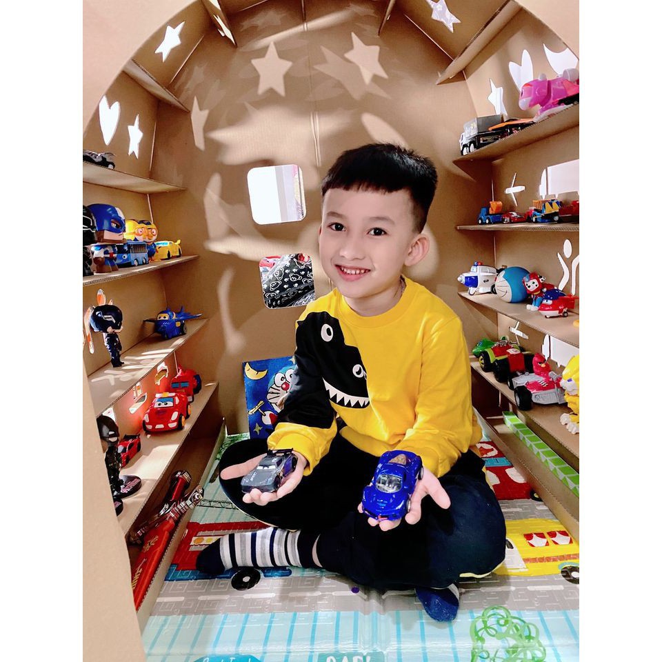 Nhà Bìa Carton lắp ghép dựng nhà phát triển trí óc cho bé bằng carton 5 lớp dày dặn