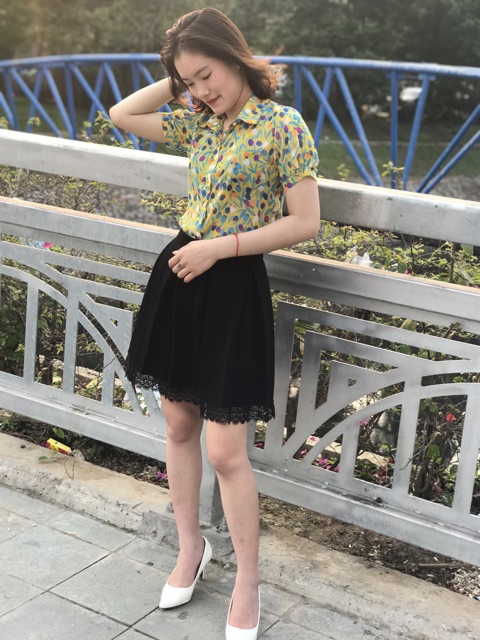 CHÂN VÁY XẾP LY PHA REN ( ảnh tự chụp- có video quay) | BigBuy360 - bigbuy360.vn