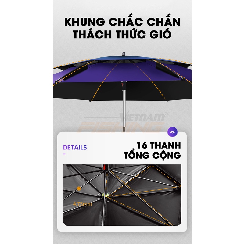 [Chính hãng] [Ảnh thật] Dù Handing Tím chất liệu vải bền.