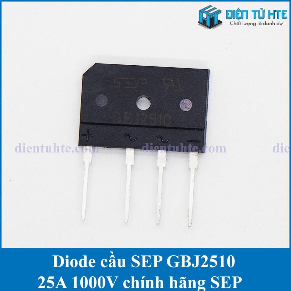 Diode chỉnh lưu cầu GBJ2510 25A 1000V chính hãng SEP [HTE Quy Nhơn CN2]