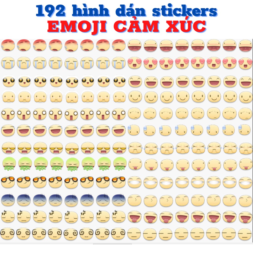 192 HÌNH DÁN STICKERS FACEBOOK EMOJI CẢM XÚC