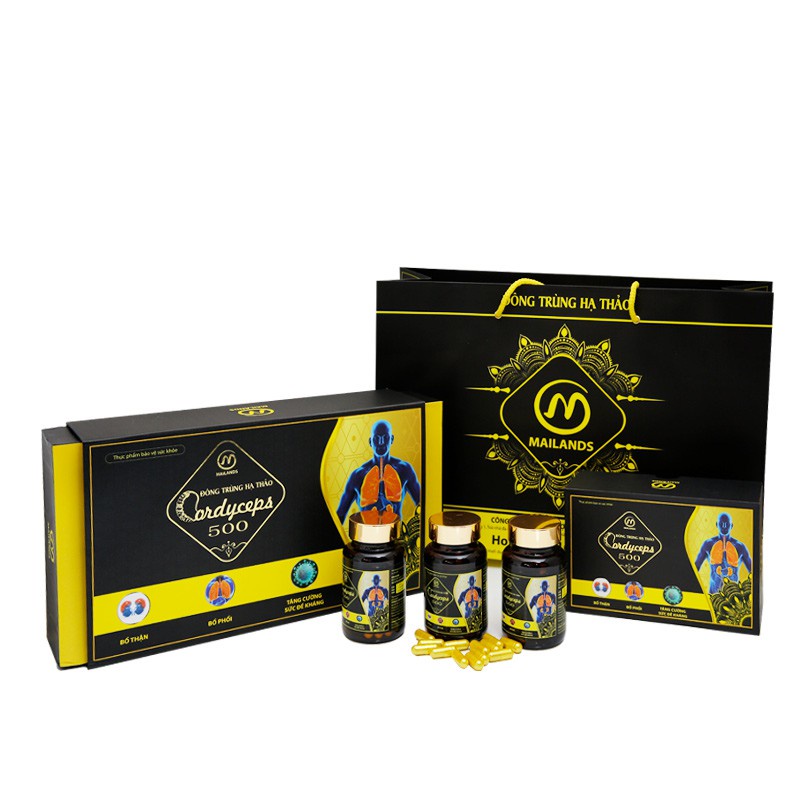 Viên Đông Trùng Hạ Thảo Cordyceps 500 hộp 90 viên