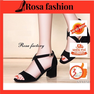 Giày cao gót sandal 7 phân quai bản chéo Rosa_Factory CG-0205